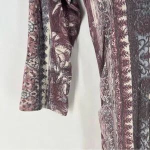 Free People Jasmine Boho Ruched‎ Bodycon Dress Soft Purple Floral Print Keyhole thumbnail 5