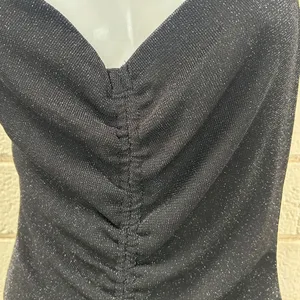 Lulu’s Black Sparkly Ruched Bodycon Mini Dress size S NWT thumbnail 7