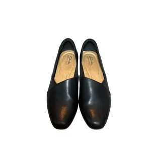 Clarks Juliet Palm Black Leather Loafers Slip-On Comfort Shoes Women’s US 9.5 thumbnail 2