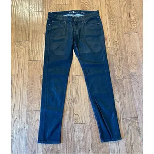 Seven for all mankind Lucy coated leather look jeans size 28 thumbnail 2
