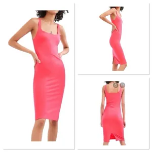 Zara Fitted Midi Dress Size XS‎ Pink Sleeveless Bodycon Fitted Casual Tank Dress thumbnail 2