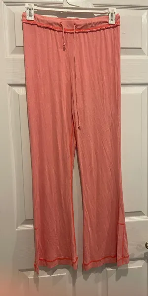 Urban Outfitters Out From Under L Pink Flowy Lounge Pants Large Coral Cute thumbnail 1