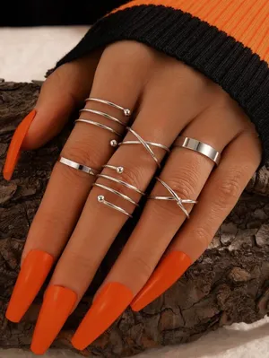 Boutique Cross Decor /fashion ring 6Pcs thumbnail 1