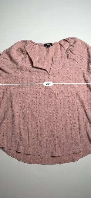 Frye Women's Rose Mauve Boho Knit Long Sleeve V Neck Pullover Blouse Large thumbnail 5