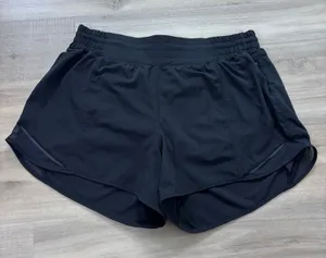 Lululemon Hotty Hot Short High-Rise Long 4" Women Size 12 Black thumbnail 1