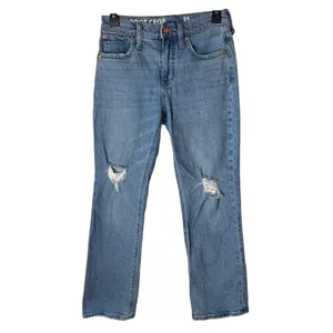 J‎ Crew Jeans Women 25 Blue Medium Wash Distressed Denim Demi Boot Crop Preppy thumbnail 2