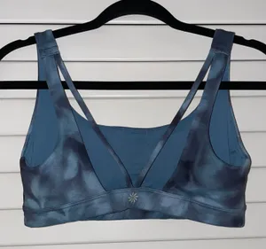 Athleta Blue Printed Sports Bra thumbnail 3
