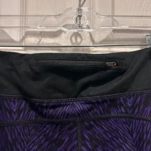 Nike Dri-FIT Women Purple Black‎ Abstract Zebra Print Running Leggings Large thumbnail 7