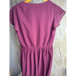 Lulus‎ Heavenly Hues Burgundy Maxi Dress Flutter Sleeve XS NWT thumbnail 4