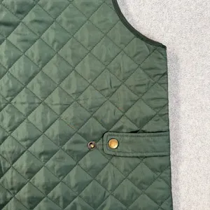 Lands’ End Women’s Medium Green Quilted Barn Vest Corduroy Collar Snap Close thumbnail 10