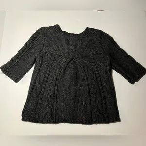 Vintage Charcoal AE Short Sleeve Babydoll Cardigan‎ 2 Button Twilight Core Sz S thumbnail 2