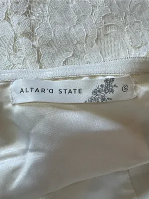 Altar’d State Lilia large Lace Bow Mini Dress White Strapless Bridal Brunch S thumbnail 5