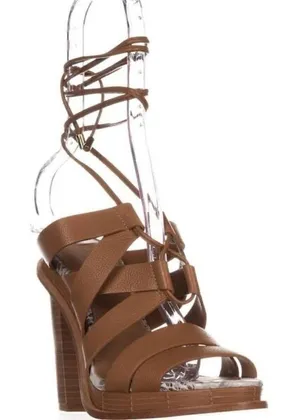 Calvin Klein Penelope tan strappy heels thumbnail 1