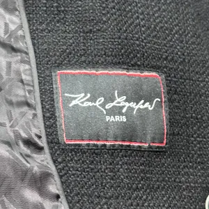 Karl Lagerfeld Paris Womens‎ Fringed Tweed Blazer Black 8 Medium Tailored Jacket thumbnail 5