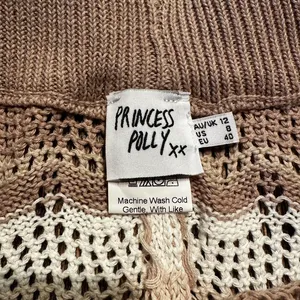 Princess Polly Leah Crochet Shorts Brown and White Stripes Size 8 thumbnail 3