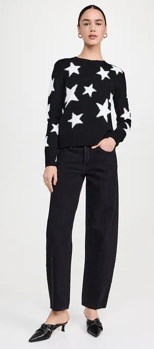 black and white star sweater thumbnail 1