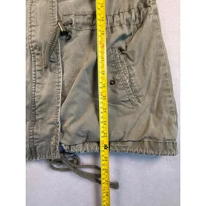 Ambiance Womens Hooded Utility Jacket Olive Military Gorpcore Field Coat Medium thumbnail 5