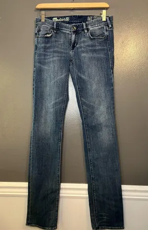 Madewell Jeans Womens 26x34 Blue Rail Straight Medium Wash Denim Stretch thumbnail 1