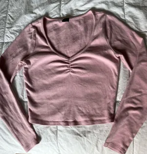Pac Sun Pink Long Sleeve Crop Top thumbnail 1