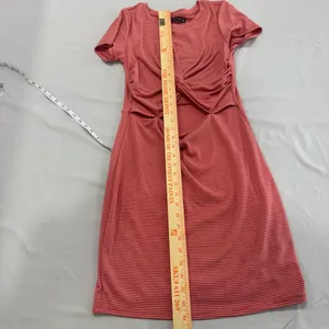 Abercrombie‎ & Fitch Red Striped Knot Front Cutout Mini Dress Womens Medium thumbnail 5
