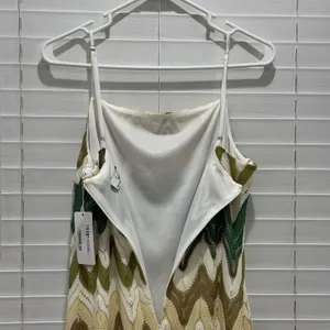 NEW Sadie & Sage The‎ Tides Maxi Dress Green Chevron Crochet Spaghetti Strap L thumbnail 9