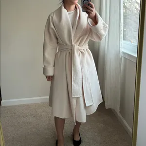Handmade Ecru shawl coat. M White Size M thumbnail 5