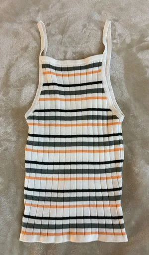 Fitz + Eddi Stripe Ribbed Stretch Cami Tank Top Size Small thumbnail 1