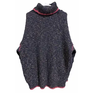 Free People Echo Navy Flecked Oversized Wool Blend Turtleneck Sweater Size‎ Med thumbnail 2
