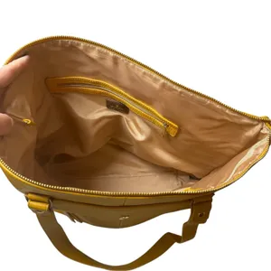 Ora Delphine Eden Leather Tote Bag Mustard Yellow No Shoulder Strap thumbnail 6