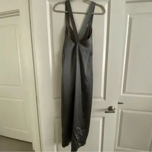 Michelle Mason Cross Back Slit Maxi Dress - Womens Size 2 Gunmetal NWT thumbnail 3