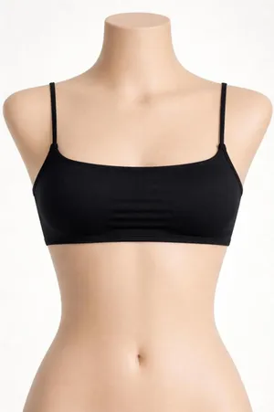 SKIMS Classic Swim Square Neck Scoop Top Black Sz XS NWT Adjustable Straps thumbnail 1