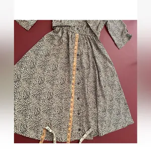 Melloday Midi Dress Small Animal Print Belted Shirt Dress Career Office Work thumbnail 12