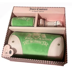 Juicy Couture Heritage Barrel‎ Bag Set Womens OS Green Velour Y2K Crossbody NWT thumbnail 3