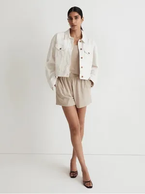Madewell The Trucker Jean Jacket Size S White Vintage Canvas thumbnail 11