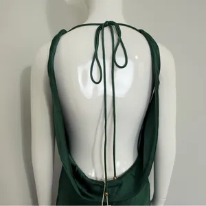 Here Comes The Sun Forest Green Women’s Maxi Dress L – Deep Back, Evening, NWT thumbnail 7