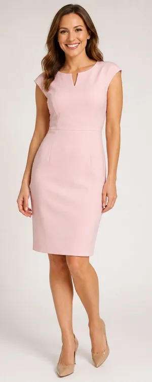 NWT Kasper Petite Tutu Pink Sheath Dress 12P Elegant Career Cocktail Dress thumbnail 1
