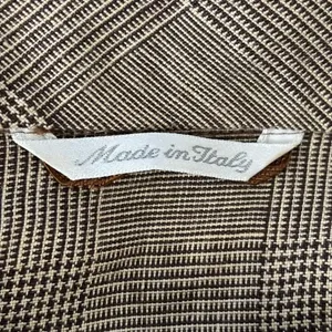 Vintage 90s MaxMara 100% Linen Blazer Sz 2 Made in Italy Brown Check Old‎ Money thumbnail 8