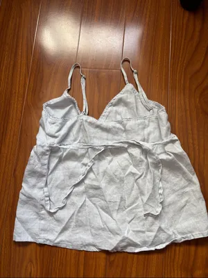 Brandy Melville Light Blue Bow Strap Babydoll Top thumbnail 4