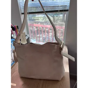 A New Day New Womens Universal Thread Faux Leather Look Handbag Purse Cream 15”x16” w/flaw thumbnail 7