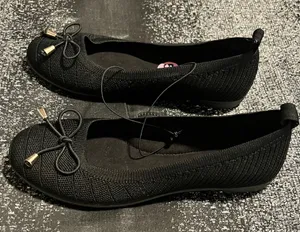 Womens 5.5 NWOT Chinese Laundry Black Knit Ballet Flat Slip On Shoes thumbnail 1