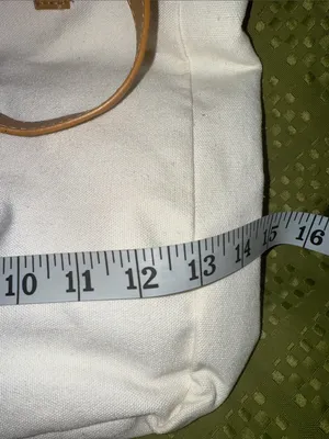 Cozy Earth Cream Canvas Tote with Tan Leather Straps thumbnail 6