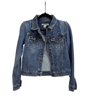 VTG Abercrombie & Fitch Vintage Basic Denim Blue Jean Trucker Jacket Small thumbnail 1
