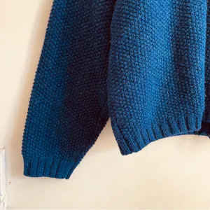 April Cornell Vintage Wool Cardigan Knit Sweater Blue Button Front sz L thumbnail 8