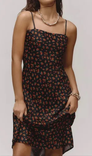 Anthropologie‎ Tilda Strawberry Print Satin Strapless Maxi Slip Dress NEW thumbnail 1