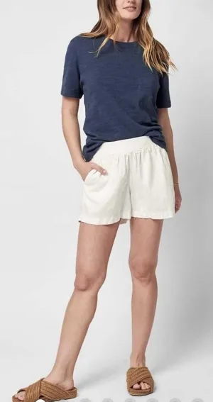 FAHERTY ARLIE DAY SHORT Beige LINEN BLEND SHORTS SIZE XL‎ thumbnail 1