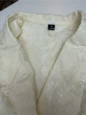Textured Floral Jacquard Fabric Classic Waist-Cinching Vest Coa size XL thumbnail 7