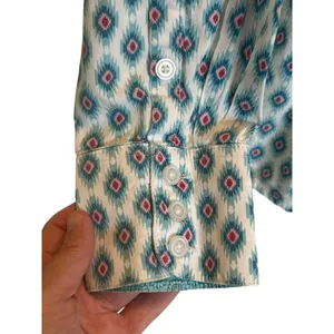Ariat Kirby stretch long sleeve button up shirt Large teal pink country cowgirl thumbnail 6