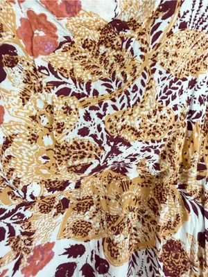 Pilcro large Brown Multicolor Floral 100% Viscose Romy Button-Up Shirt paisley thumbnail 4