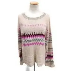 Solutions size L Fair Isle oversized casual sweater Pink Size L thumbnail 4
