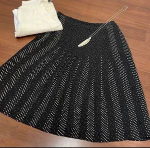 Talbots Silk Black White Dot skirt thumbnail 1